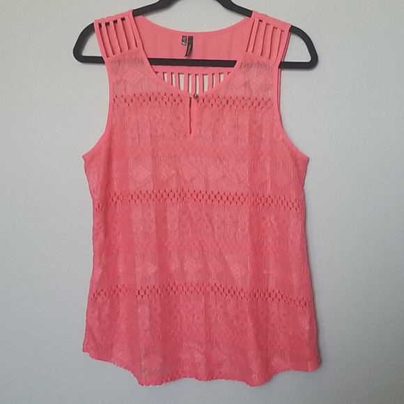 Maurices Spring Cutwork Lace Mesh Shirttail Strappy Tank Top Medium - Picture 1 of 9